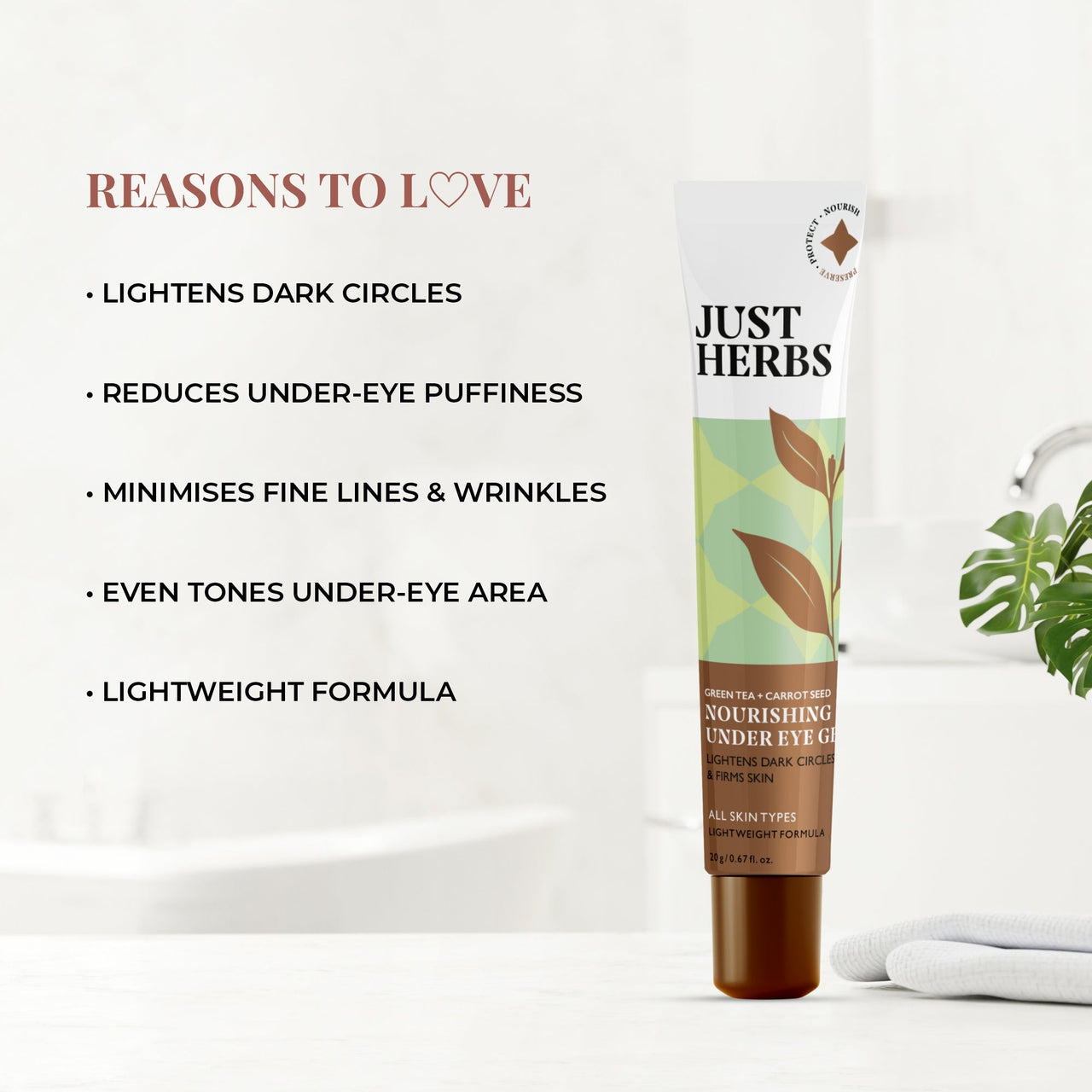 Nourishing Under Eye Gel with Green Tea and Carrot Seed 20 g