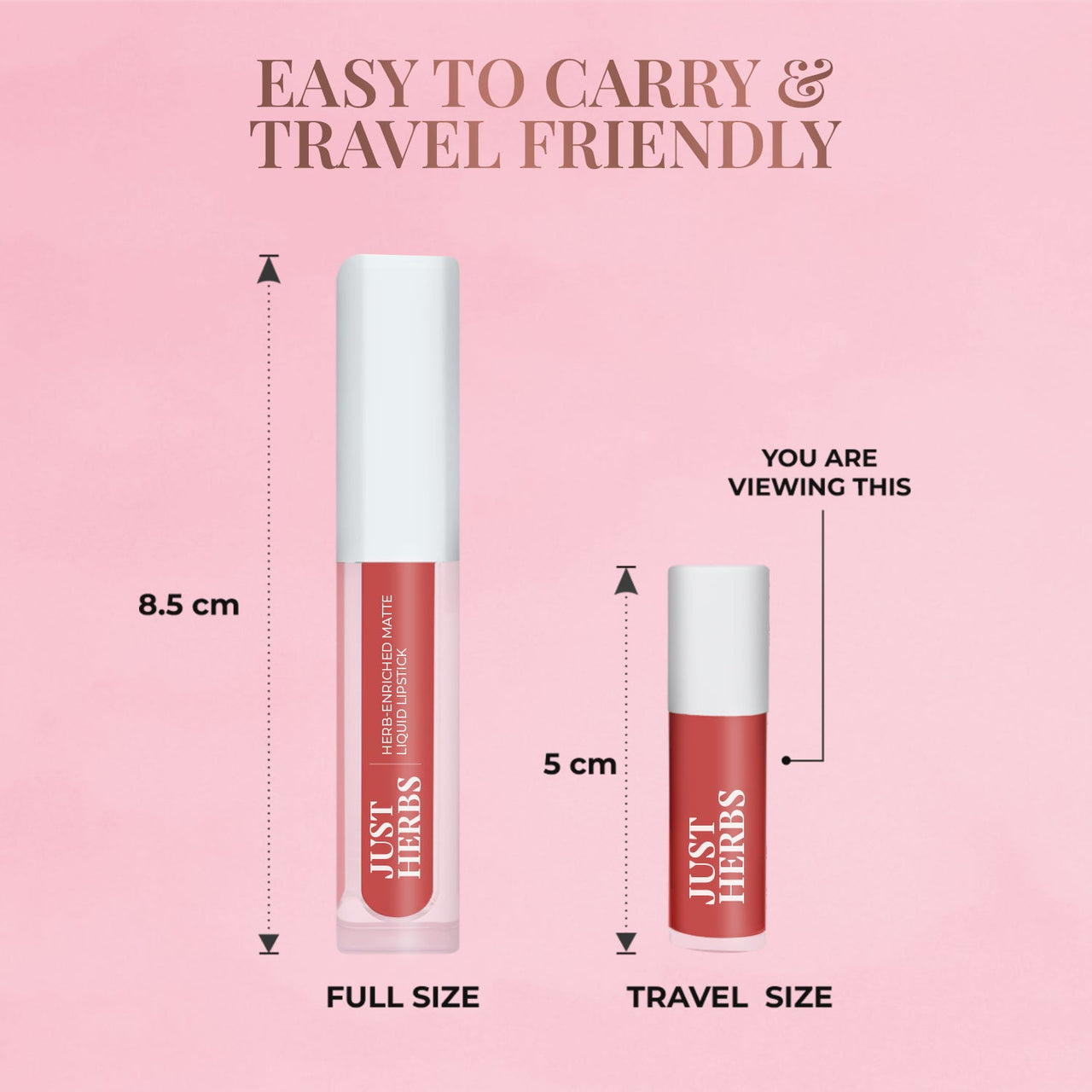 Herb Enriched Matte Liquid Lipstick Travel Size Kit: Set of 5