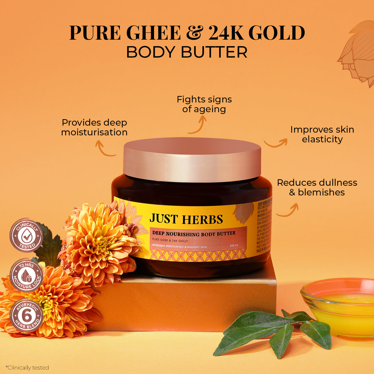 Pure Ghee & 24K Gold Deep Nourishing Body Butter