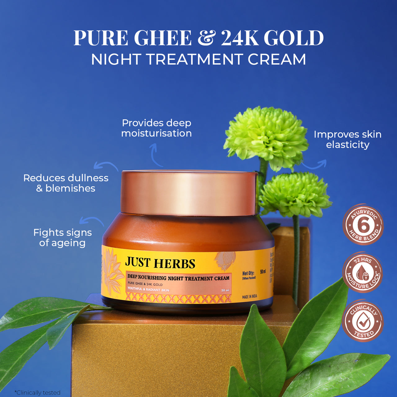 Pure Ghee & 24K Gold Deep Nourishing Night Treatment Cream