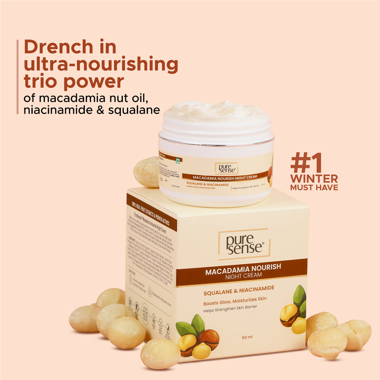 Macadamia Nourish Moisturizer Night Cream | Boosts glow, moisturizes skin