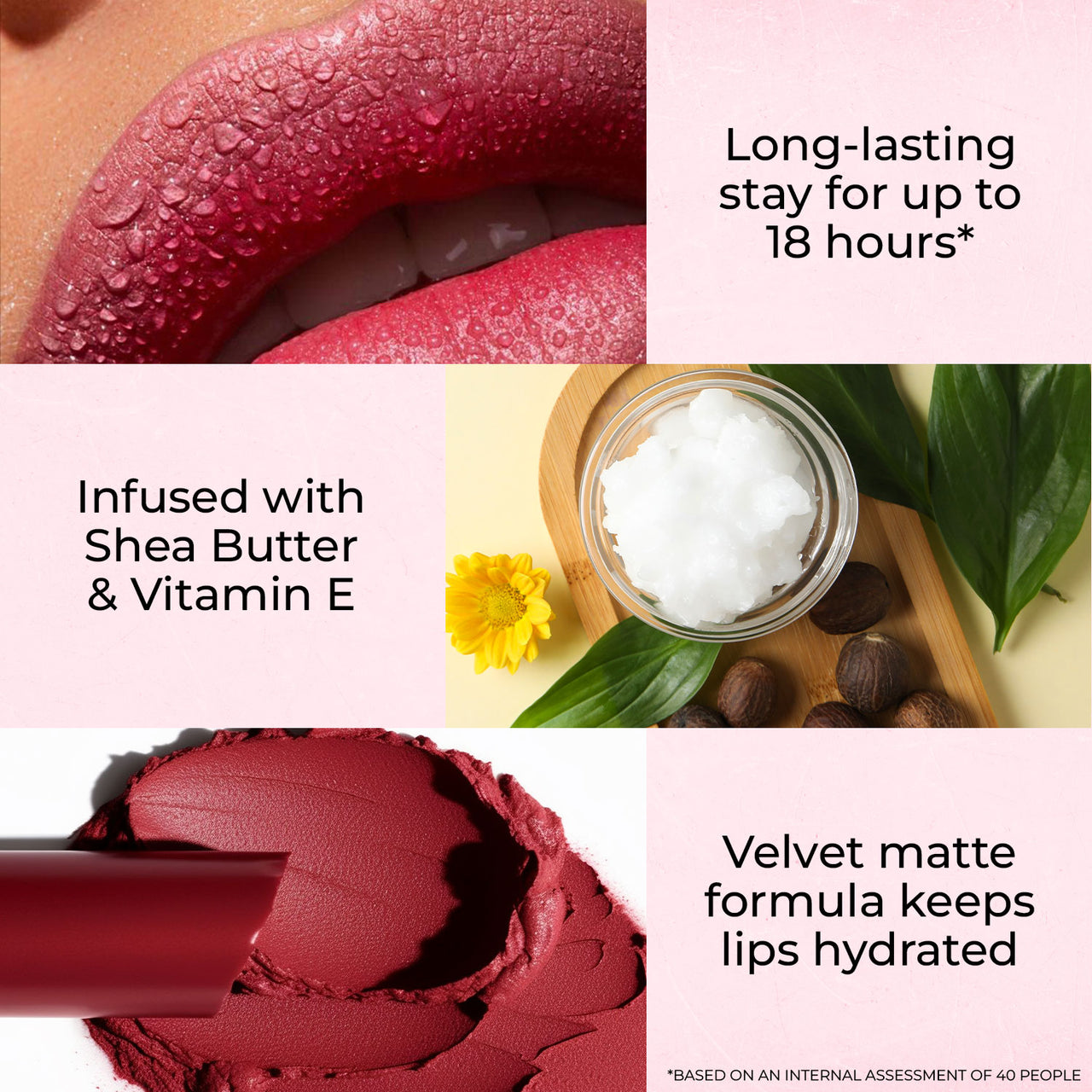 Transferproof Matte Lipstick with Shea Butter and Vitamin E