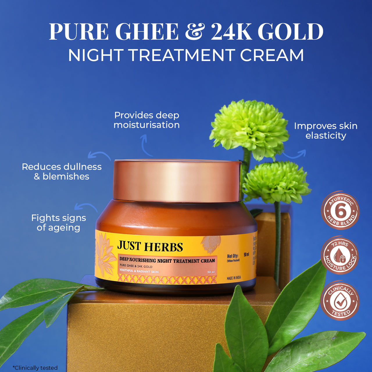 Pure Ghee & 24K Gold Deep Nourishing Night Treatment Cream