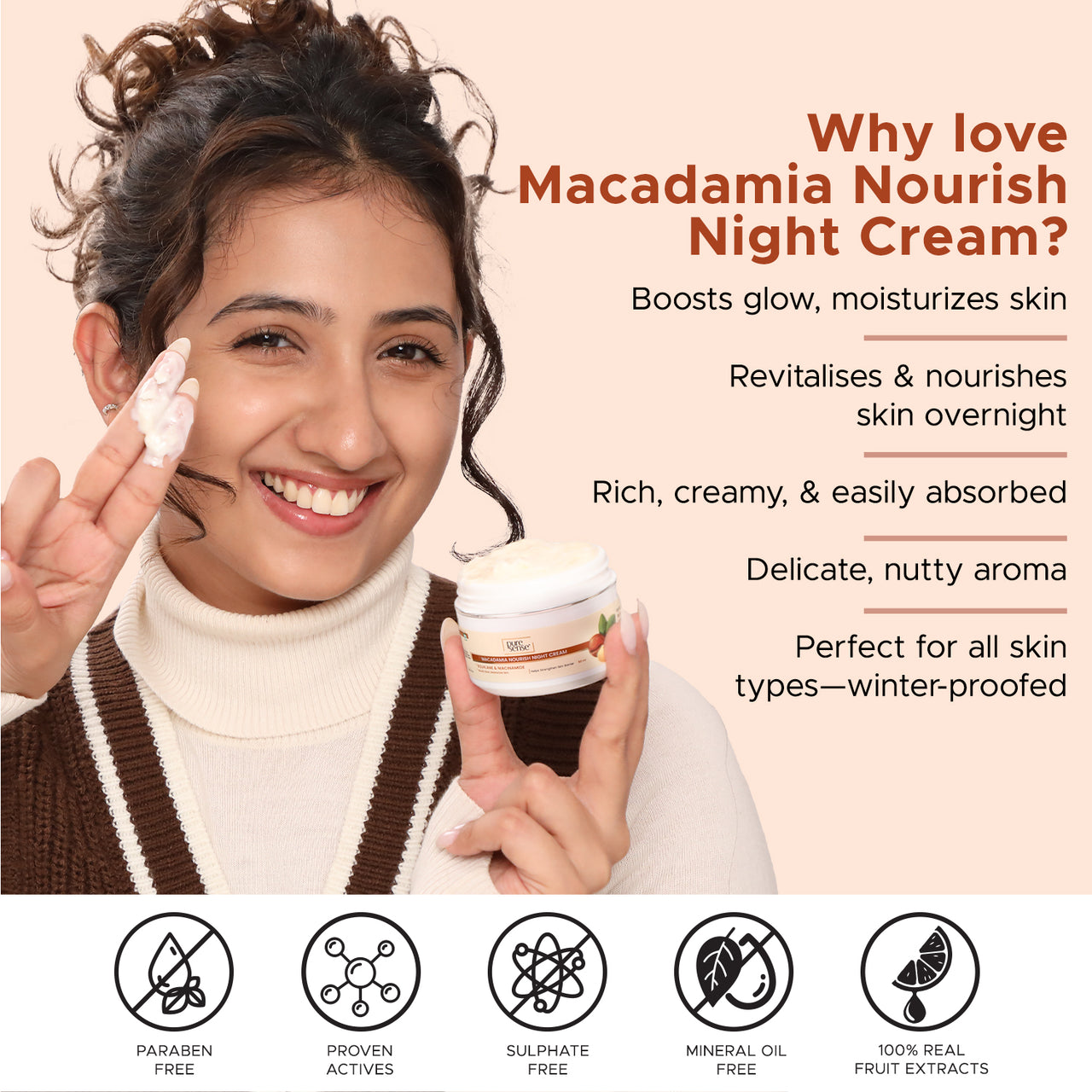 Macadamia Nourish Moisturizer Night Cream | Boosts glow, moisturizes skin