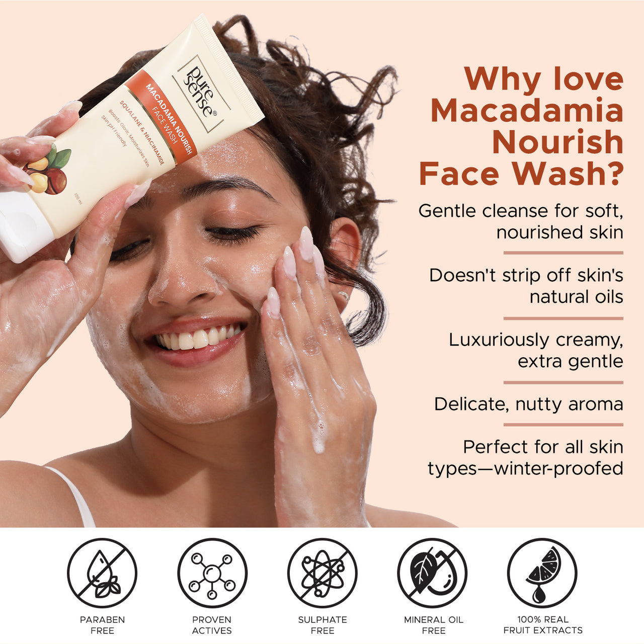 Macadamia Nourish Face Wash | Gentle cleanser | Cleanses gently, softens skin