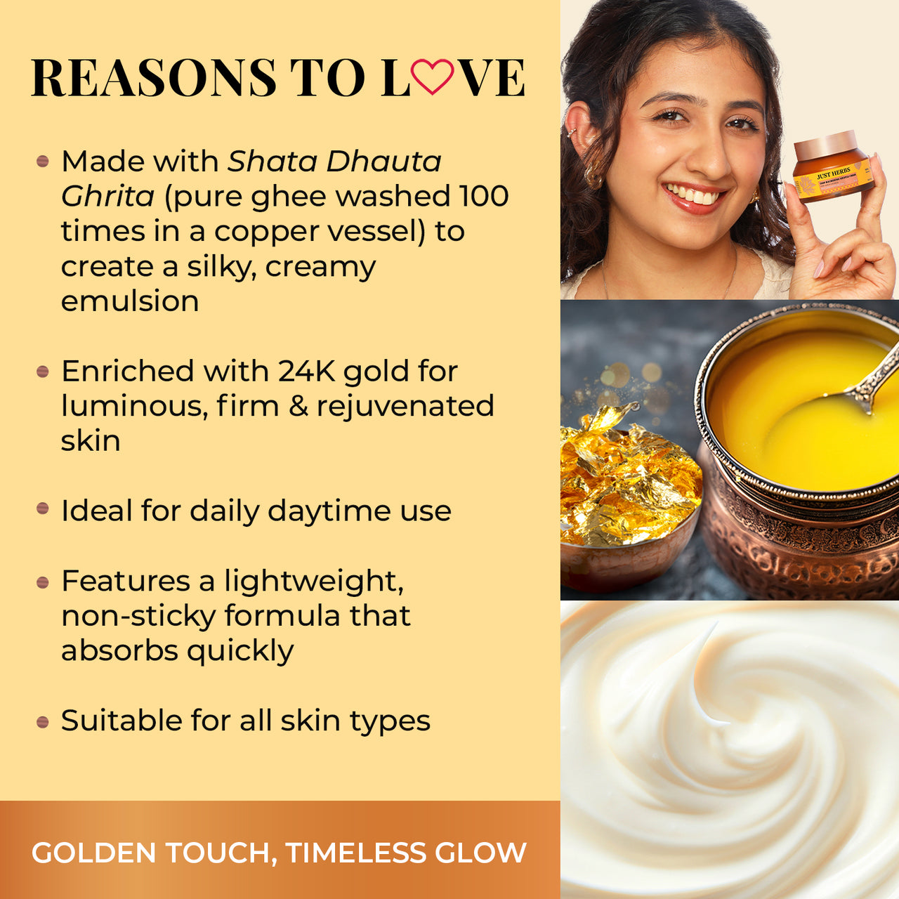 Pure Ghee & 24K Gold Deep Nourishing Souffle Cream