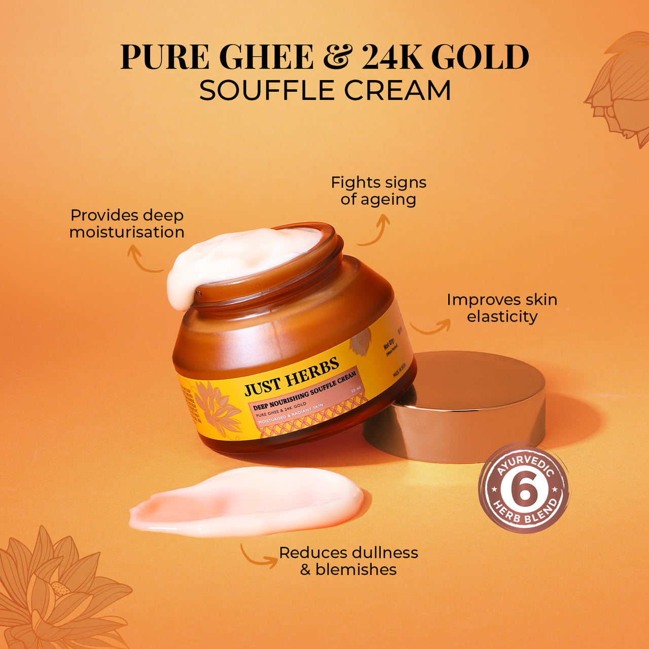 Pure Ghee & 24K Gold Deep Nourishing Souffle Cream