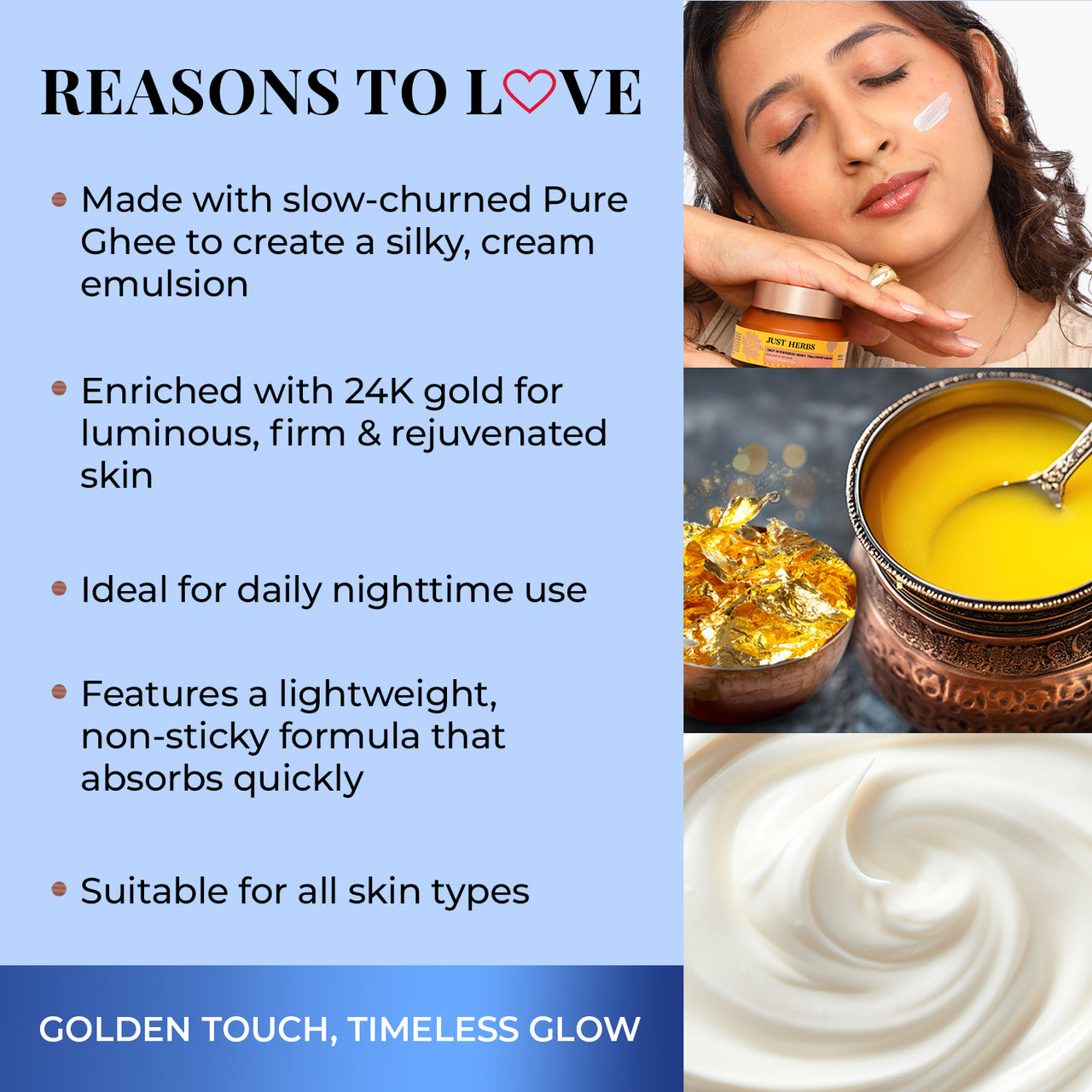 Pure Ghee & 24K Gold Deep Nourishing Night Treatment Cream