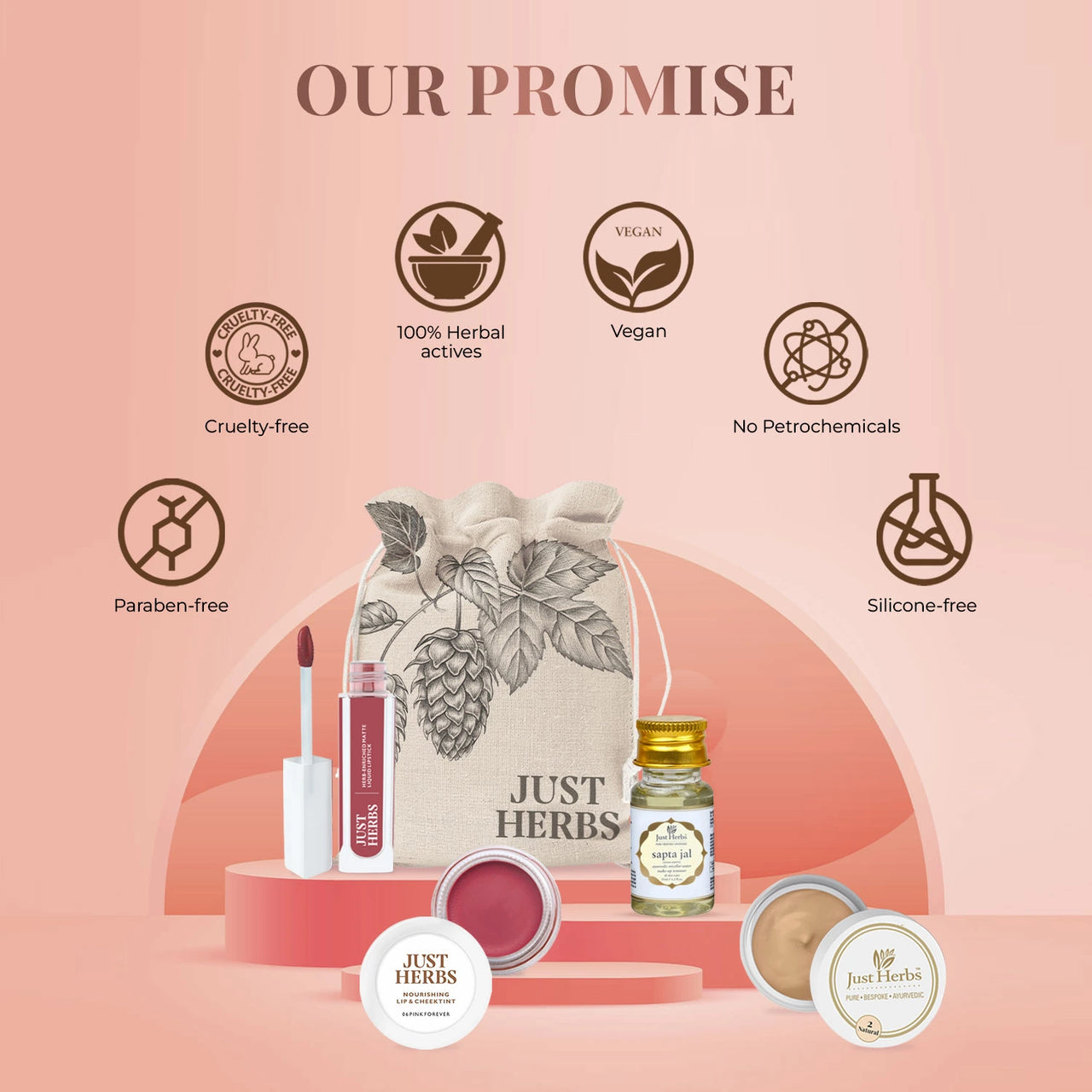 Ayurvedic Makeup Essentials Kit Gift Set (4 Products)
