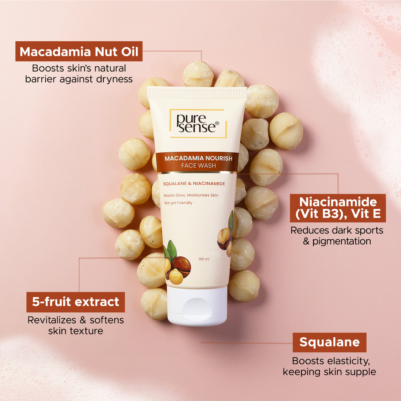 Macadamia Nourish Face Wash | Gentle cleanser | Cleanses gently, softens skin