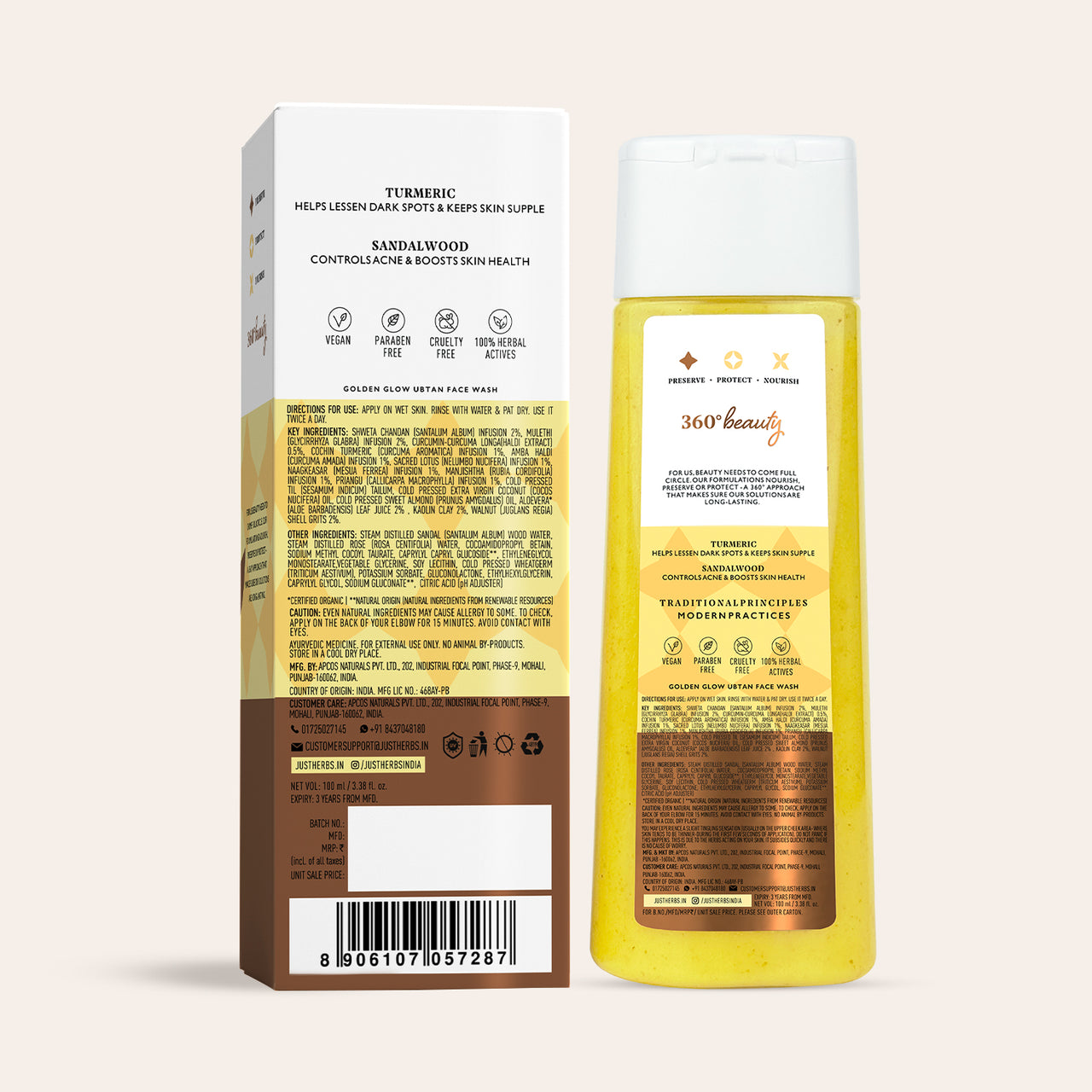 Golden Glow Ubtan Face Wash with Turmeric and Sandalwood