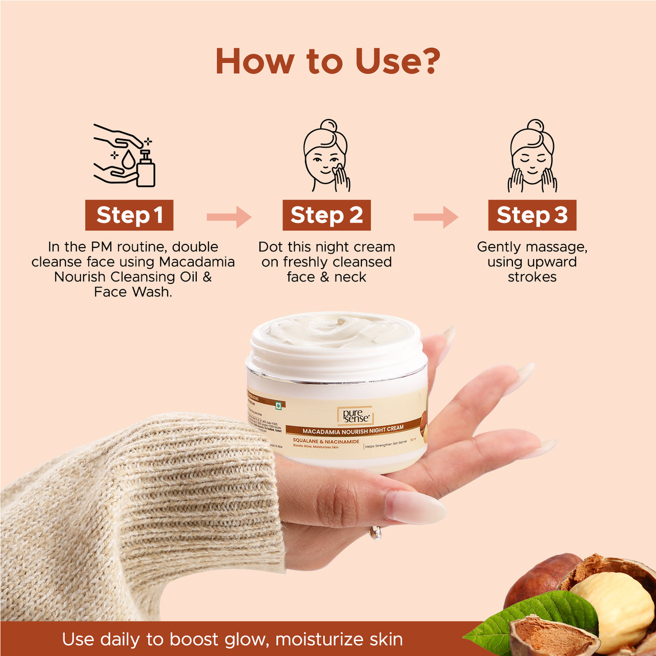 Macadamia Nourish Moisturizer Night Cream | Boosts glow, moisturizes skin