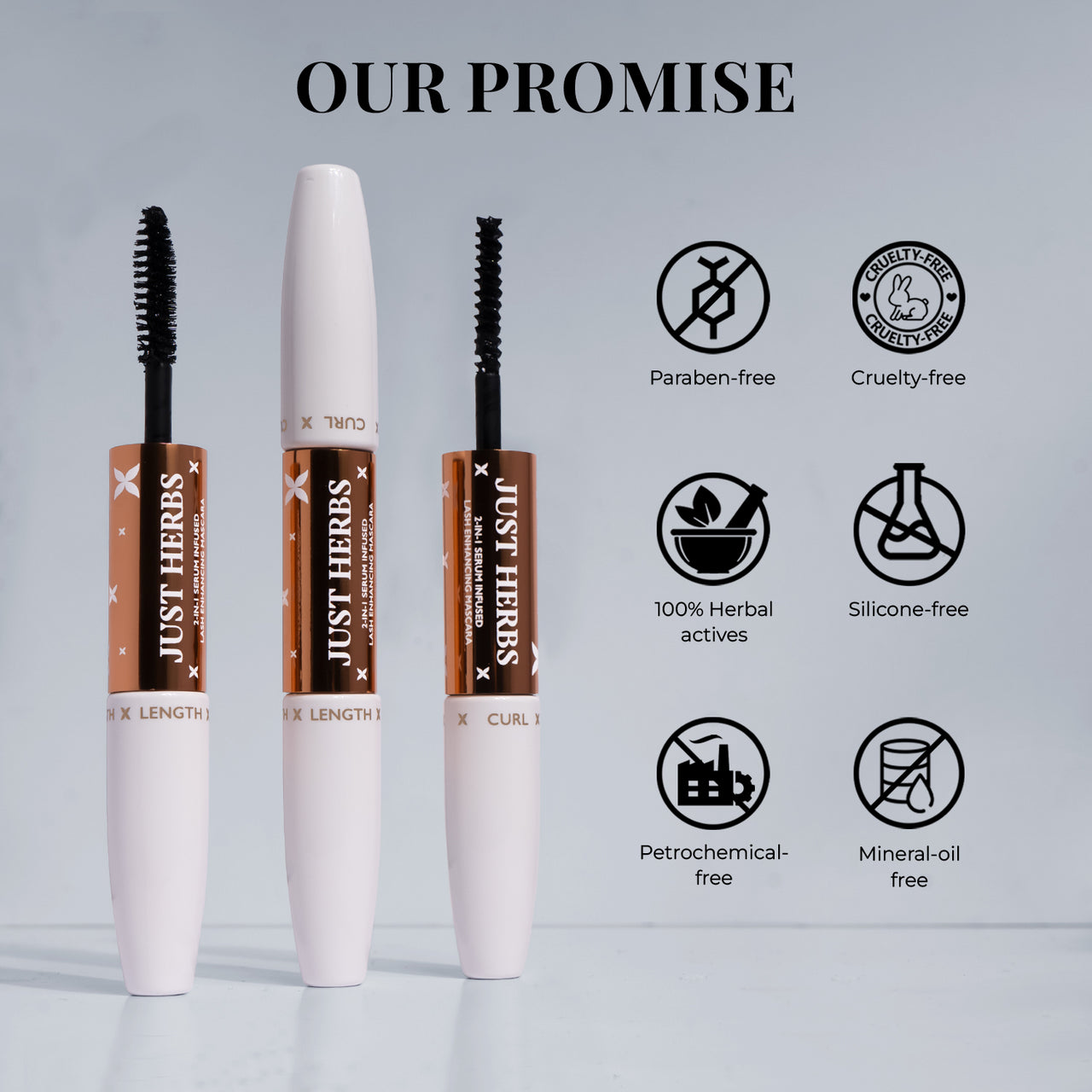 2-in-1 Serum-infused Lash Enhancing Mascara with Castor Oil and Coconut Oil