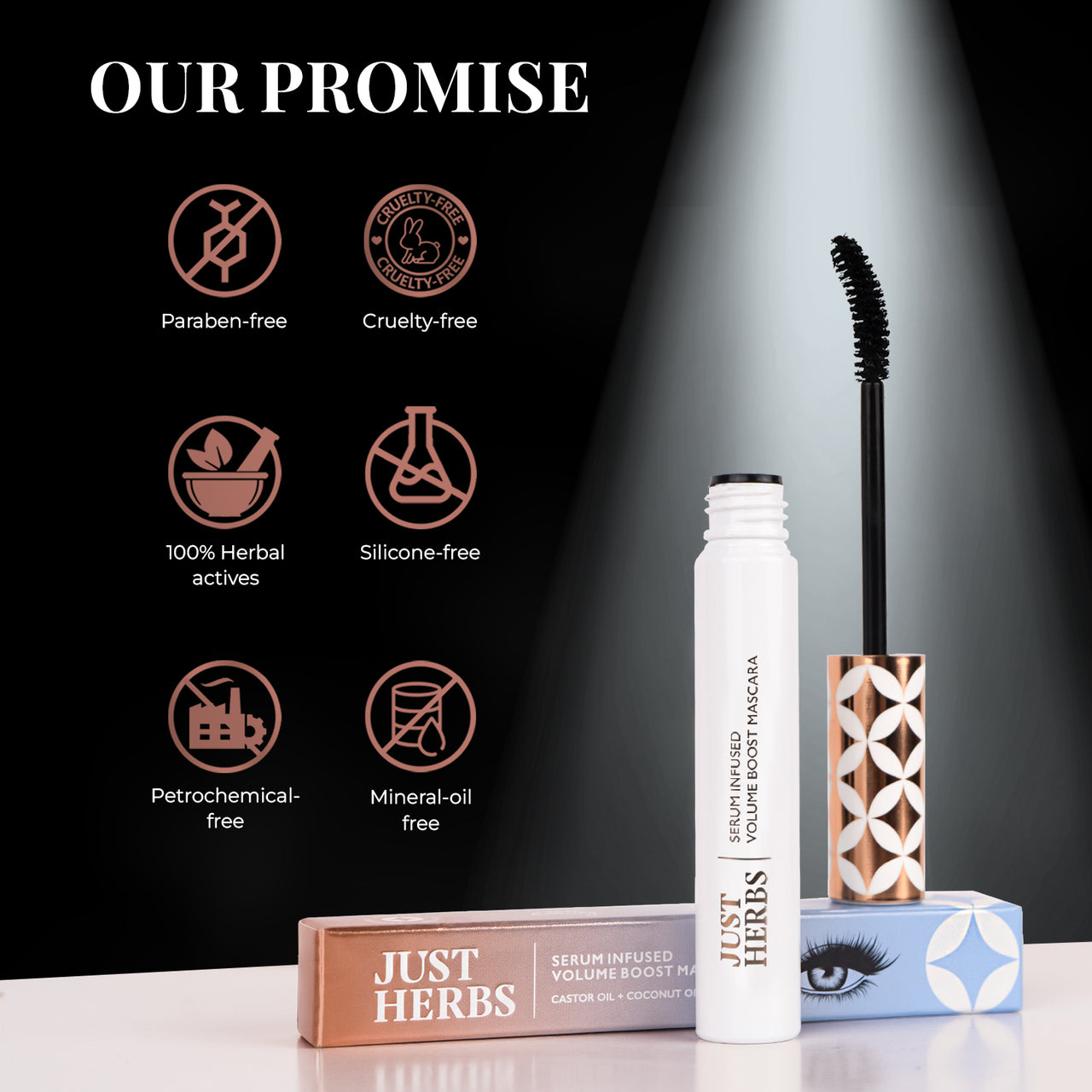 Serum-infused Volume Boost Mascara with Castor Oil and Coconut Oil