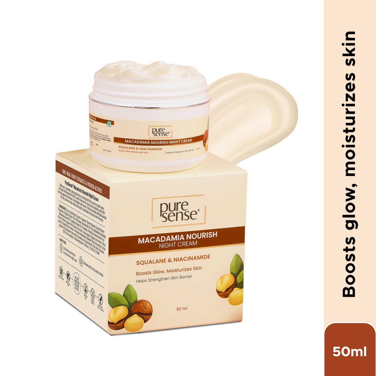 Macadamia Nourish Moisturizer Night Cream | Boosts glow, moisturizes skin