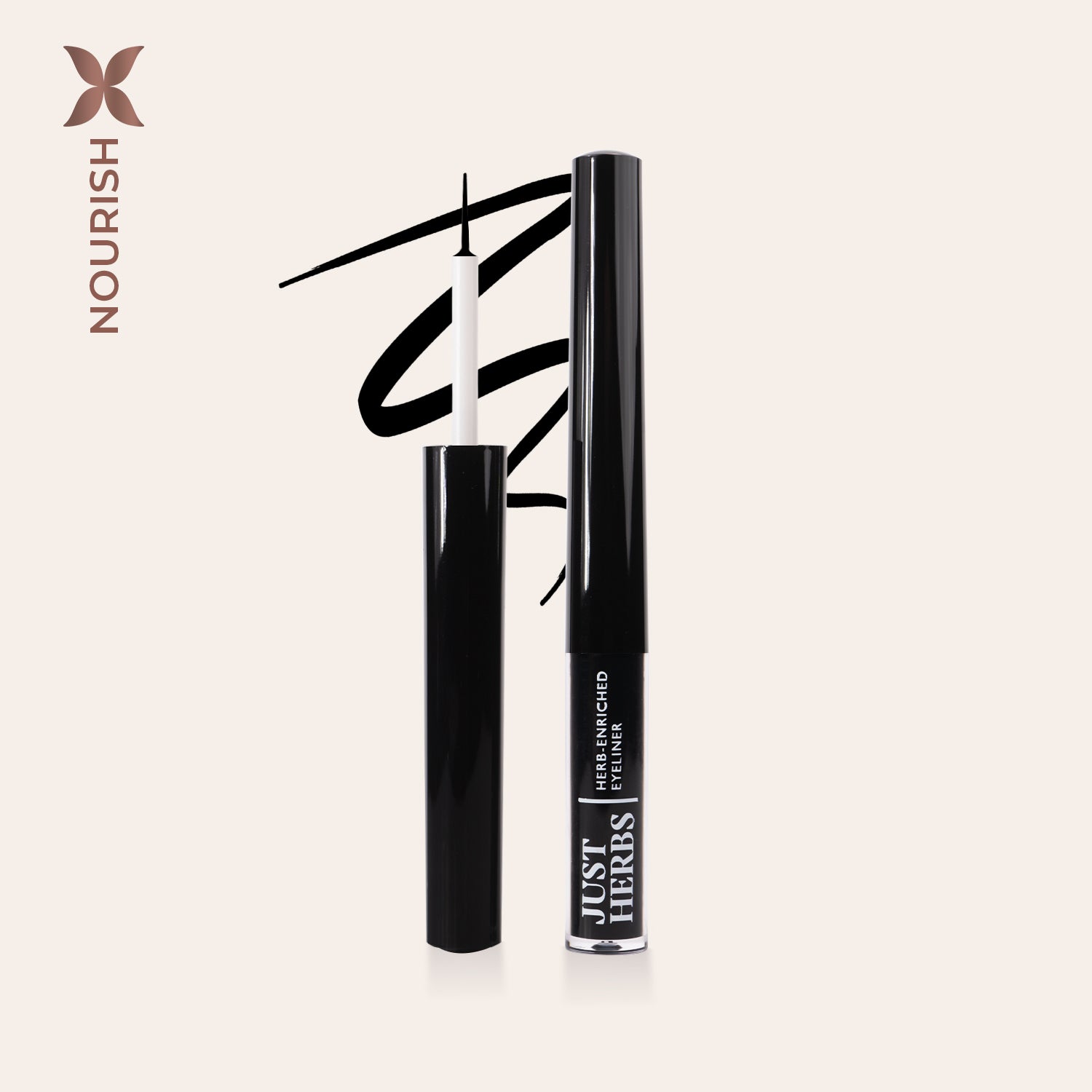 

Herb-Enriched Waterproof Eyeliner Organic with Jojoba Oil & Vitamin E, Jhel-10 deep black