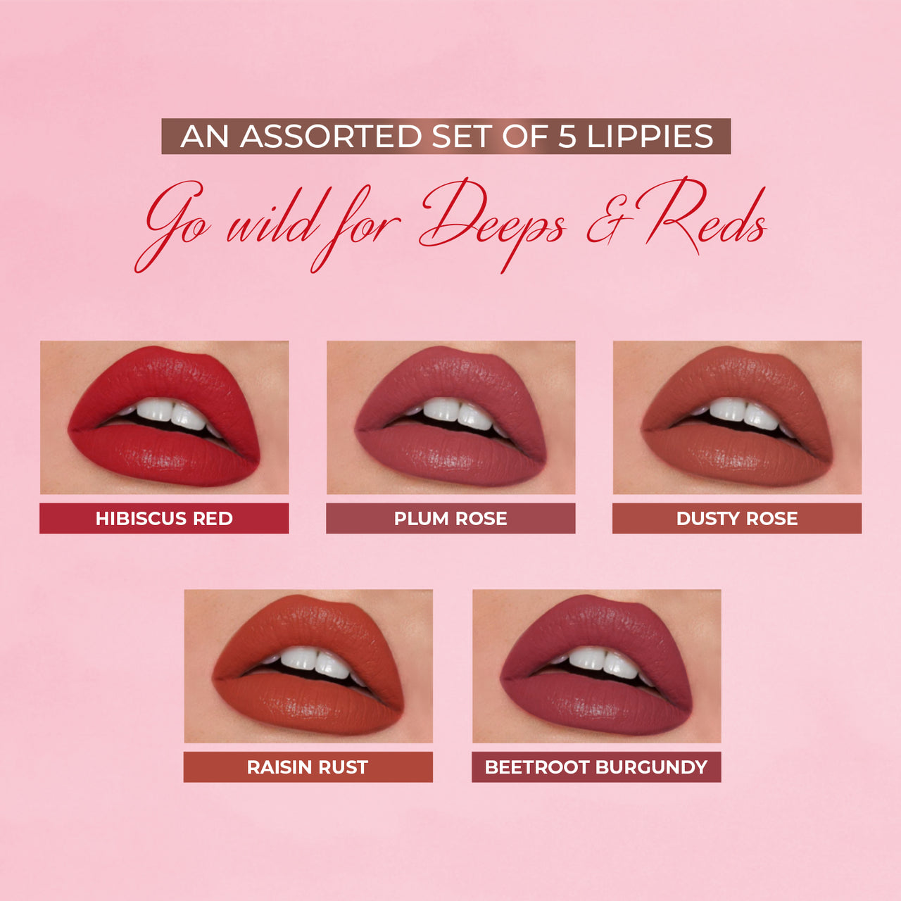 Herb-enriched Matte Liquid Lipstick Combo: Deeps & Reds + Nudes & Browns