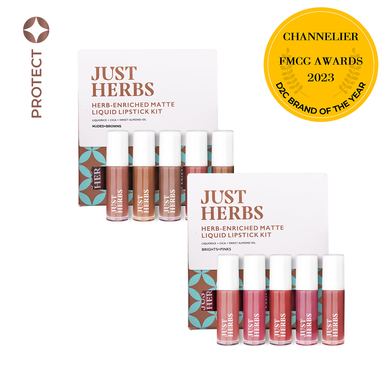 Herb-enriched Matte Liquid Lipstick Combo (Brights & Pinks + Nudes & Browns)