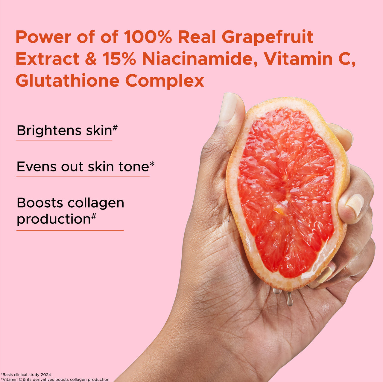 Grapefruit Squeeze Radiance Face Serum with 15% Niacinamide, Vitamin C & Glutathione Complex | For dull skin | 10ml