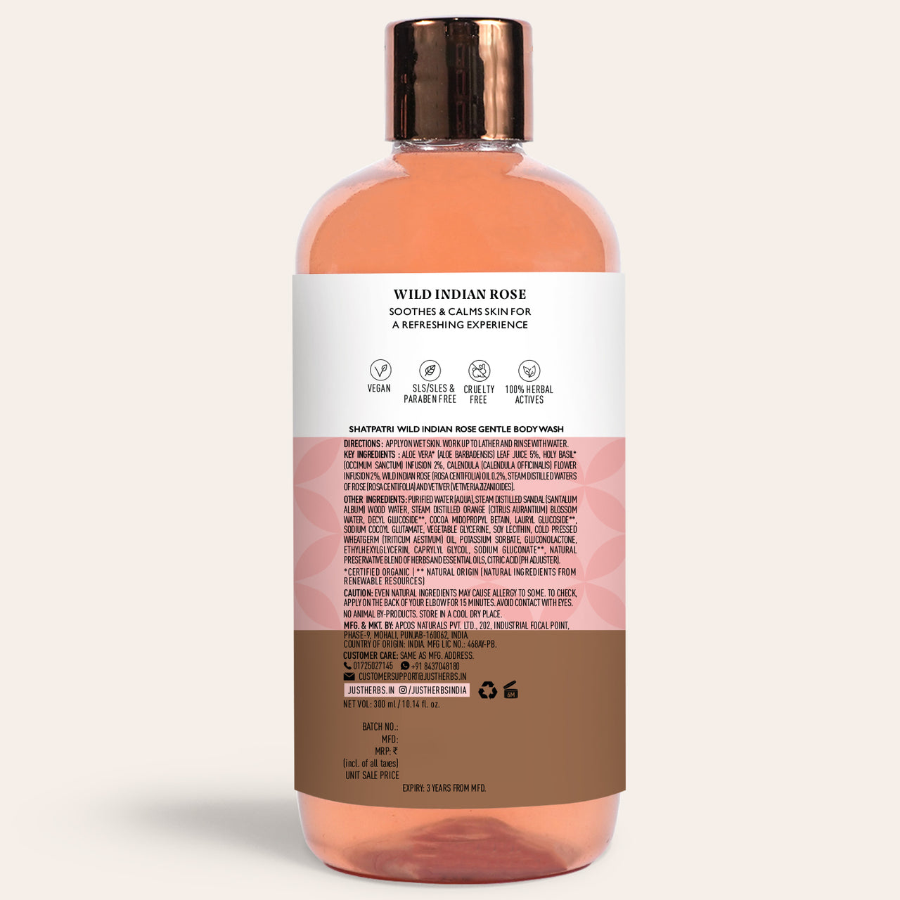 Wild Indian Rose Body Wash - Just Herbs