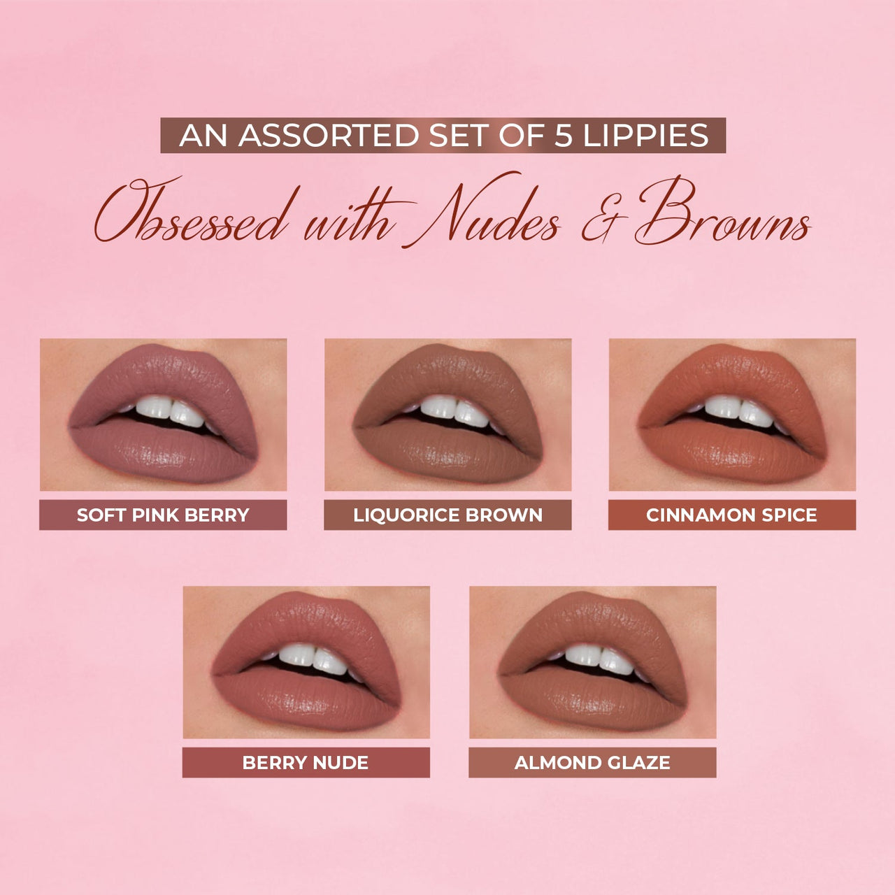 Herb-enriched Matte Liquid Lipstick Combo: Deeps & Reds + Nudes & Browns