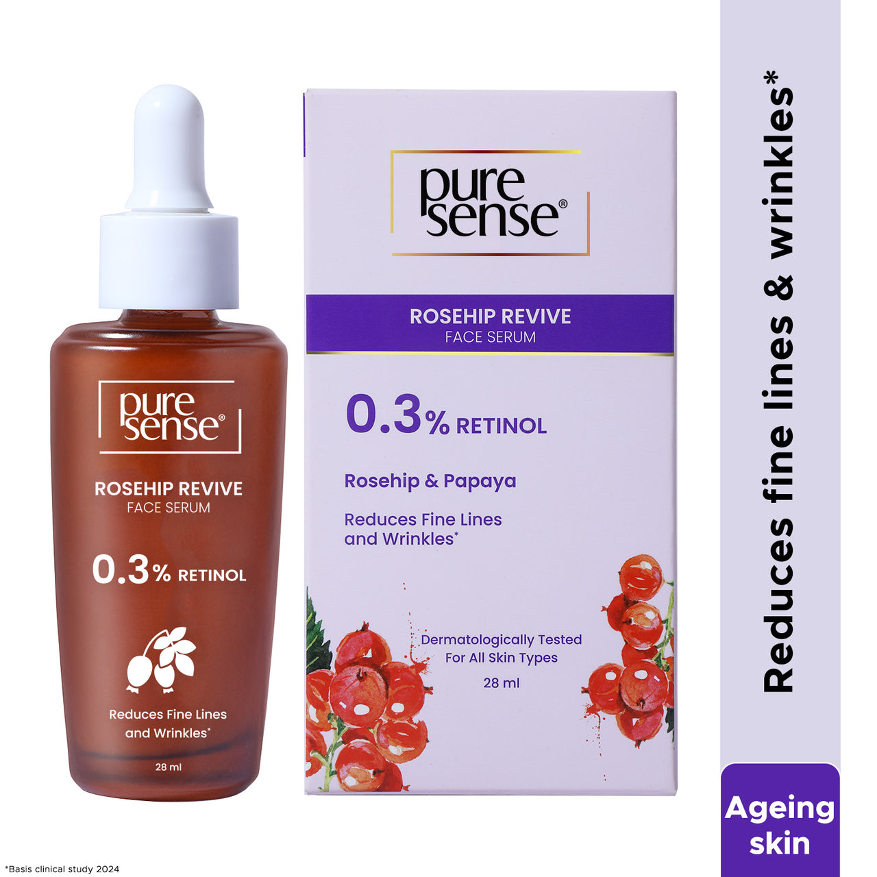 Rosehip Revive Face Serum with 0.3% Retinol | For ageing skin | 28ml