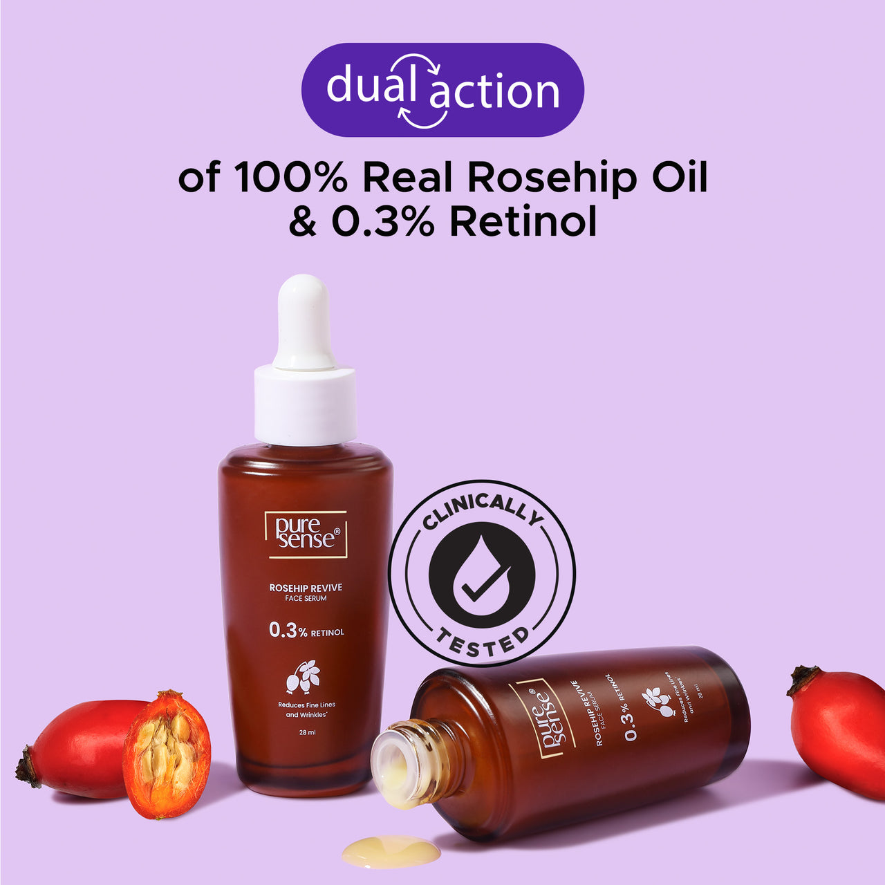 Rosehip Revive Face Serum with 0.3% Retinol | For ageing skin | 28ml