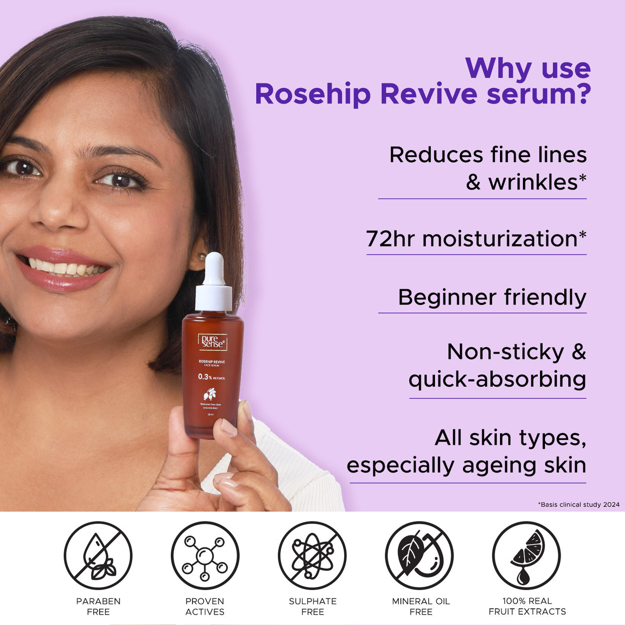 Rosehip Revive Face Serum with 0.3% Retinol | For ageing skin | 28ml