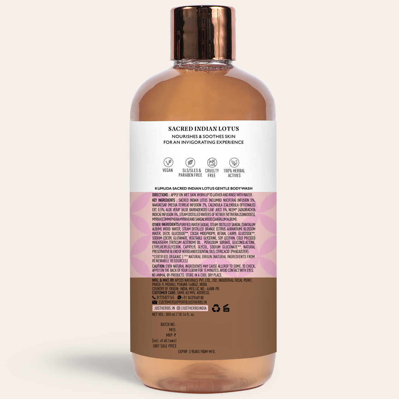 Sacred Indian Lotus Body Wash - Just Herbs