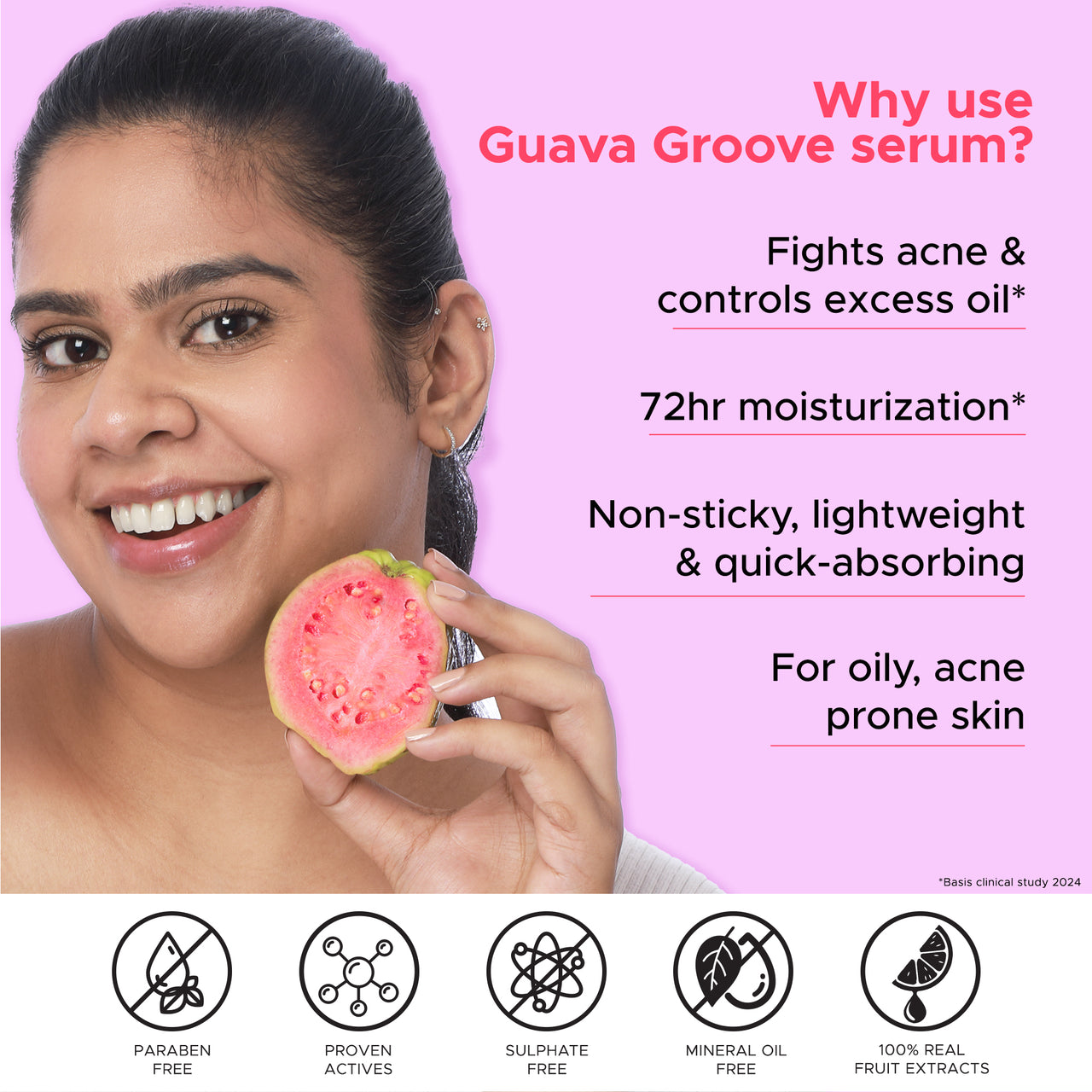 Guava Groove Acne Clarifying Face Serum with 2% Salicylic Acid | For oily skin | 10ml