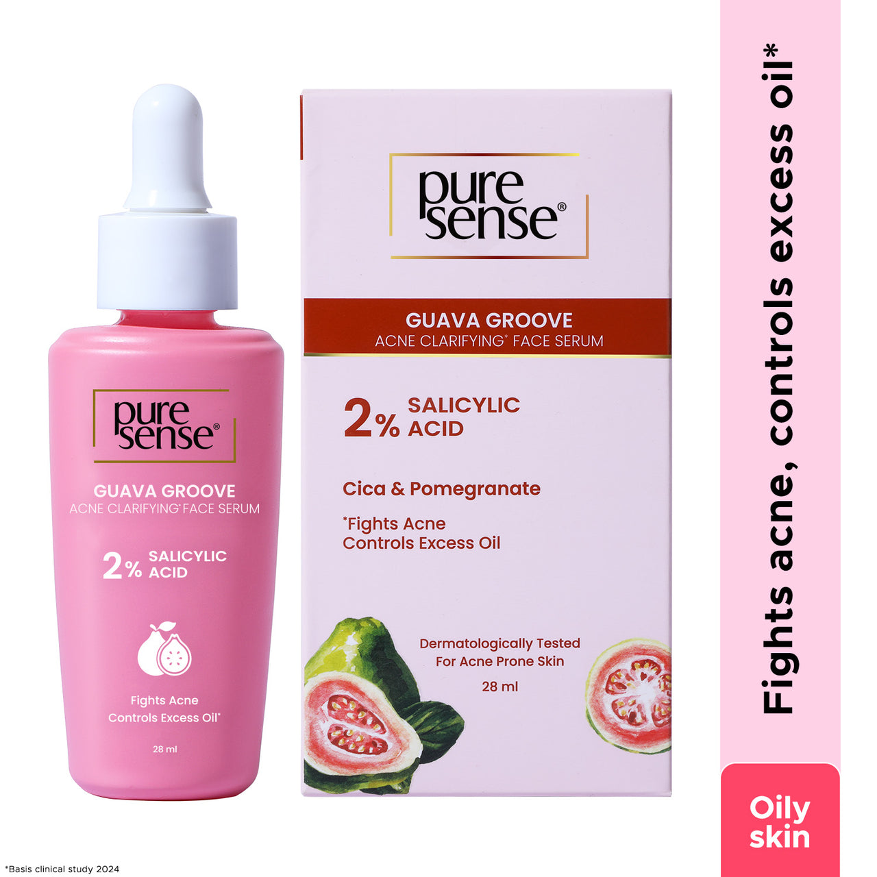 Guava Groove Acne Clarifying Face Serum with 2% Salicylic Acid | For oily skin | 28ml