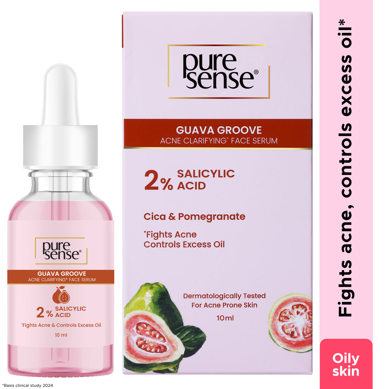 Guava Groove Acne Clarifying Face Serum with 2% Salicylic Acid | For oily skin | 10ml