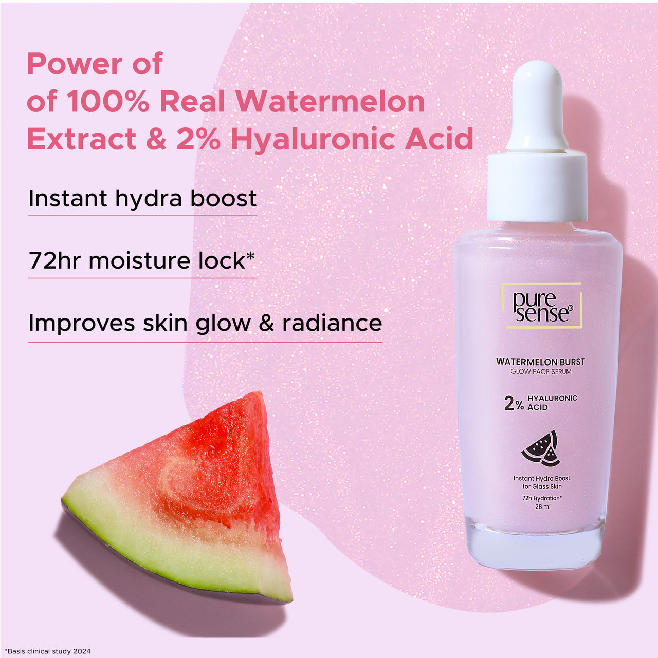 Watermelon Burst Glow Face Serum with 2% Hyaluronic Acid | For glass skin | 28ml