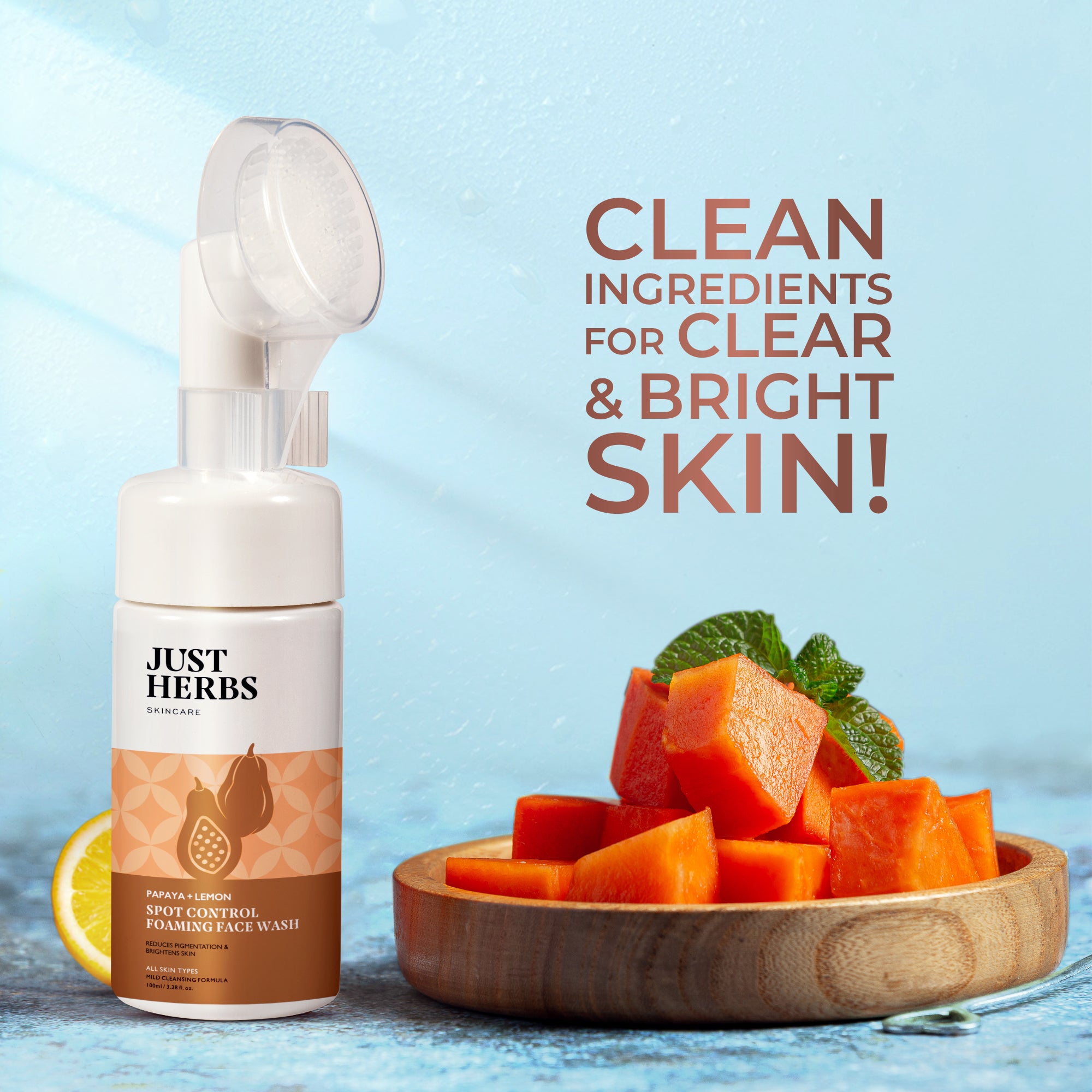 

Foaming Face Wash with Papaya & Lemon for Spot Reduction