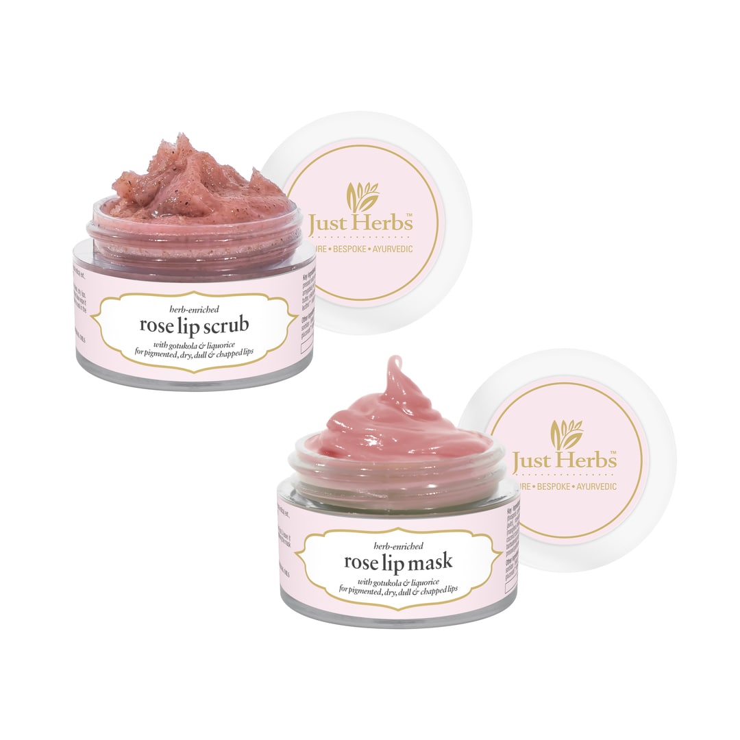 

Herb Enriched Lip Scrub & Mask Duo, Rose_combo